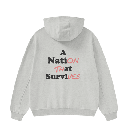 survives high neck insulated fleece hoodie